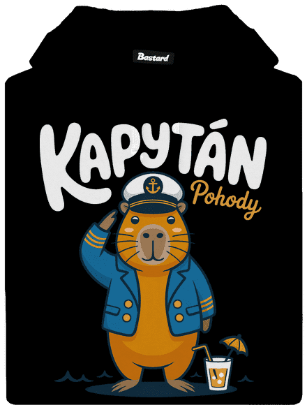 Kapytán pohody pánska mikina klokanka Black