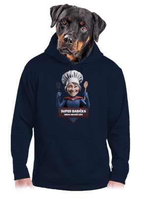 Super babička pánska mikina klokanka Navy