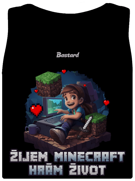 Žijem Minecraft dámske tielko klasické Black
