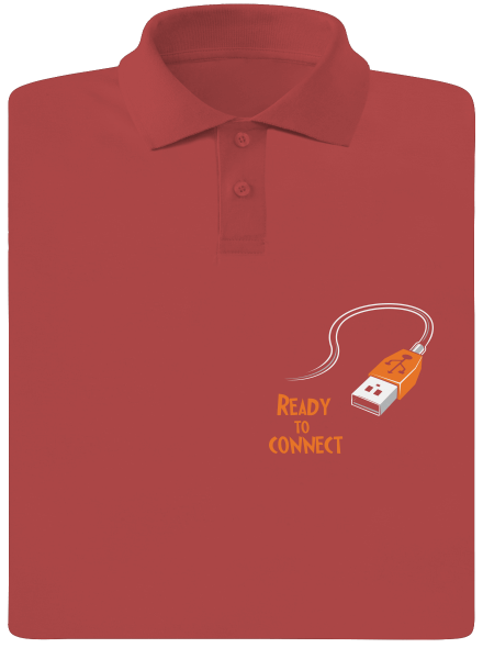 USB pripojenie pánska polokošeľa Burgundy