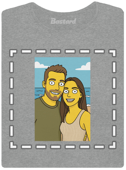 Simpsonovi z vlastnej fotky dámske tričko Dark Gray Melange