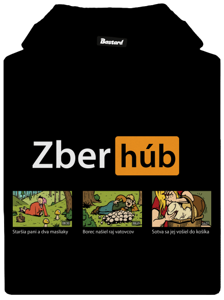 Zber húb dámska mikina klokanka Black
