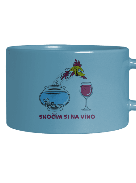 Skočím si na víno hrnček makronka Blue Macaron