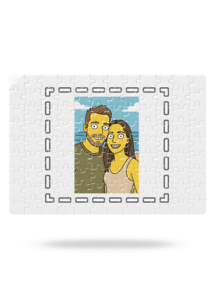 Simpsonovi z vlastnej fotky puzzle White