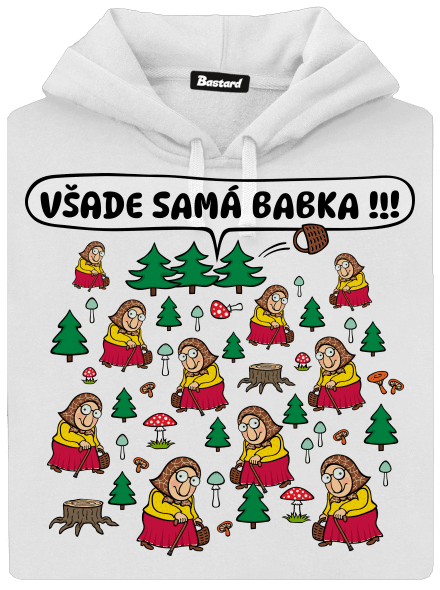 Všade samá babka dámska mikina klokanka White