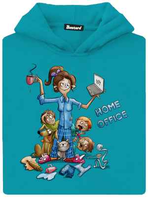 Mamičky home office detská mikina klokanka Hawaiian Blue