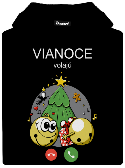 Vianoce volajú pánska mikina klokanka Black