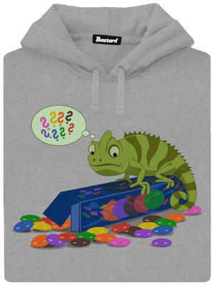 Zmätený chameleón pánska mikina klokanka Light Melange