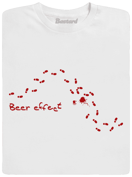 Beer effect! pánske dlhý rukáv White