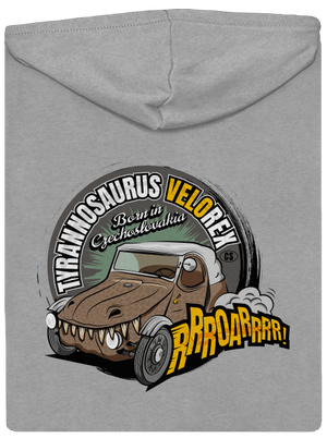 Tyrannosaurus Velorex pánska mikina na zips Light Melange
