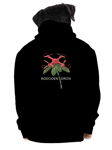 Rododendron pánska mikina na zips Black
