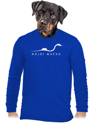 Nájdi mačku pánske dlhý rukáv Royal Blue