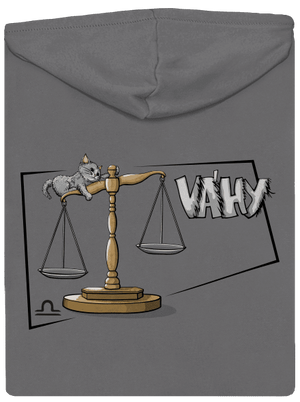 Mačací horoskop: Váhy dámska mikina na zips Steel Gray