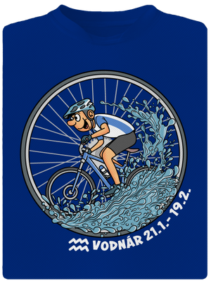 Cyklistický horoskop: Vodnár pánske športové tričko Royal Blue Mal