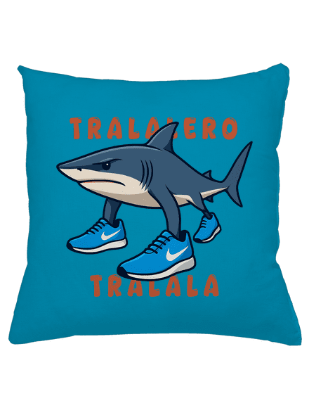 Tralalero Tralala – Italian Brainrot vankúš Blue Turquoise