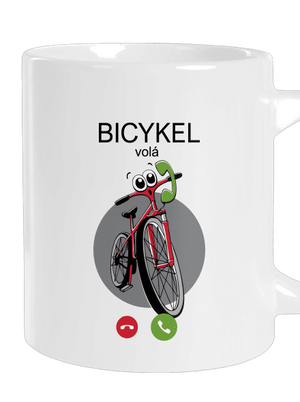 Bicykel volá veľký hrnček White