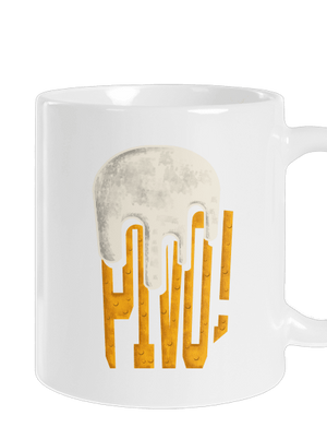 Nápis Pivo klasický hrnček White