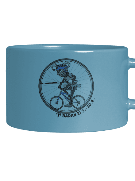 Cyklistický horoskop: Baran hrnček makronka Blue Macaron