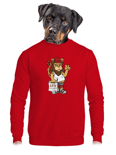 Lvíček unisex mikina bez kapucne Red