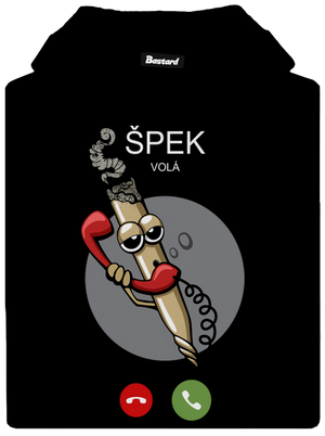 Špek volá pánska mikina klokanka Black