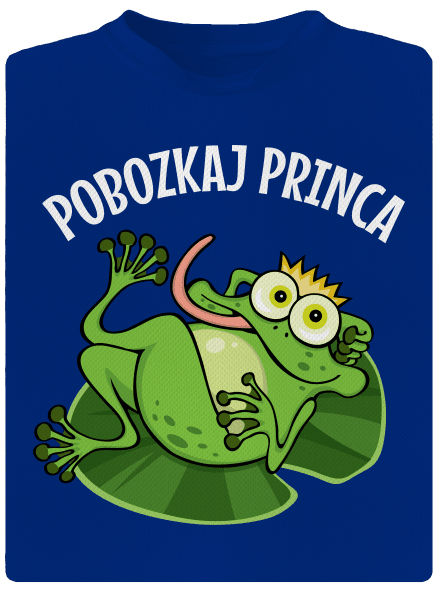 Pobozkaj princeznú a princa pánske športové tričko Royal Blue Mal