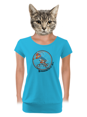 Cyklistický horoskop: Kozorožec dámske tričko s lemom Blue Atol