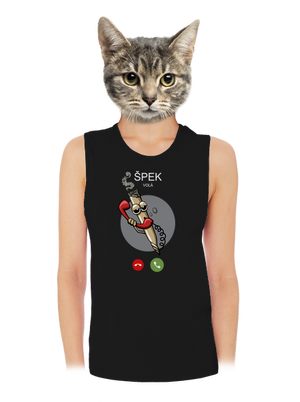 Špek volá dámske tielko voľné Black