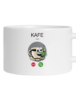 Kafe volá hrnček makronka White