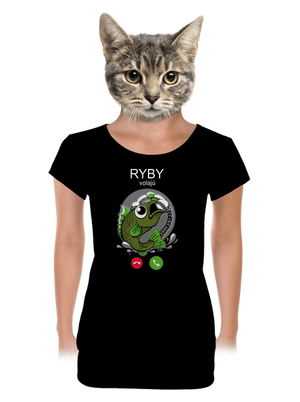 Ryby volají dámske tričko s lemom Black