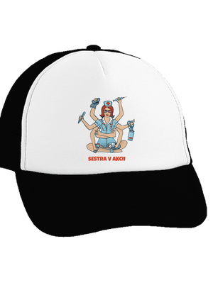 Sestra v akcii šiltovka truckerka Black cap