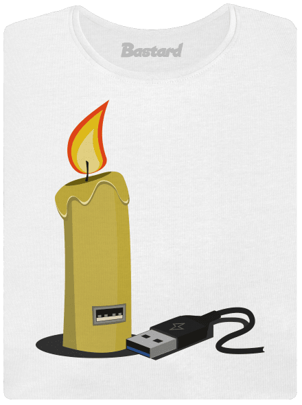 USB sviečka dámske tričko White