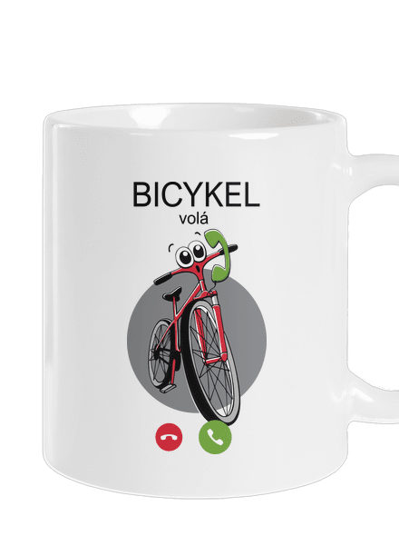 Bicykel volá klasický hrnček White