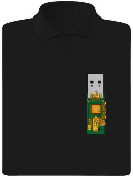 USB city pánska polokošeľa Black