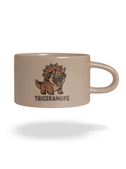 Triceramops hrnček makronka Brown Macaron