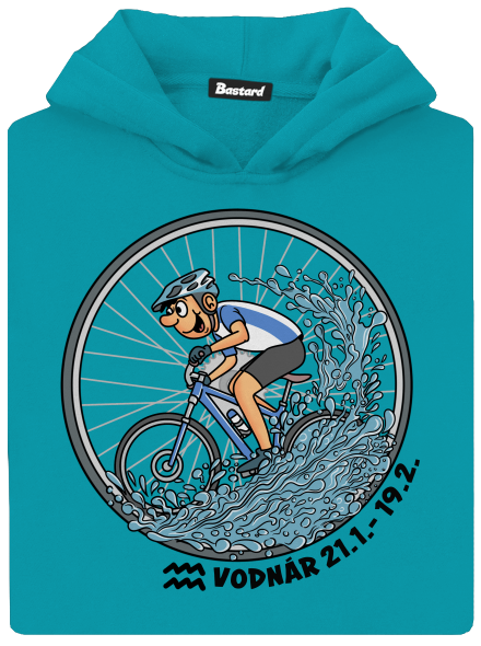 Cyklistický horoskop: Vodnár detská mikina klokanka Hawaiian Blue