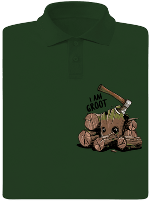 I Am Groot pánska polokošeľa Bottle Green Mal