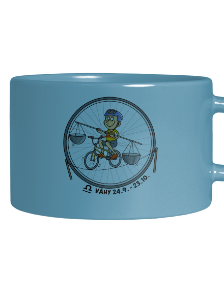 Cyklistický horoskop: Váhy hrnček makronka Blue Macaron