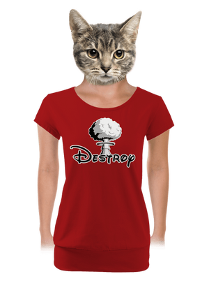 Destroy dámske tričko s lemom Red Mal