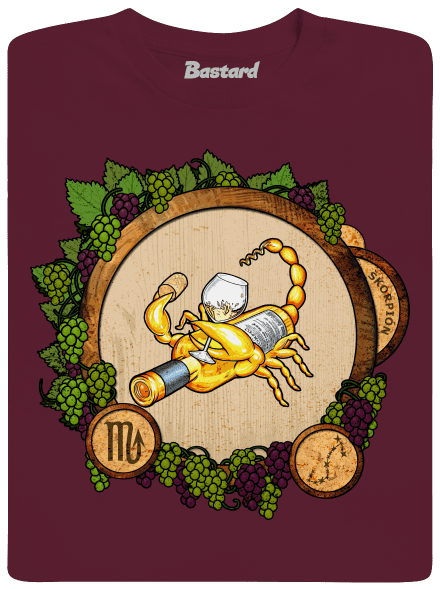 Vínny horoskop: Škorpión pánske tričko Burgundy