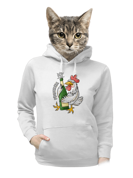Prosekoko dámska mikina klokanka White