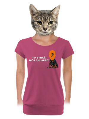 Tu strážim ja dámske tričko s lemom Magenta