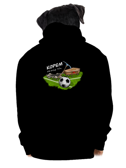 Kopem za svoj tím pánska mikina na zips Black