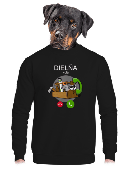 Dielňa volá unisex mikina bez kapucne Black