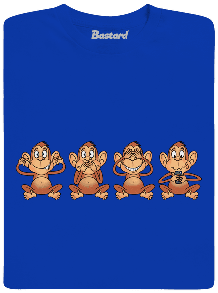 Opička s mobilom detské tričko Royal Blue