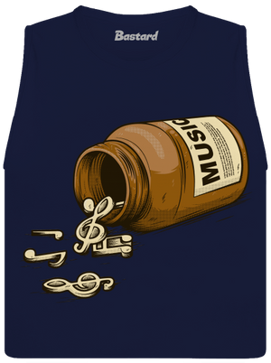 Music Pills dámske tielko voľné Navy