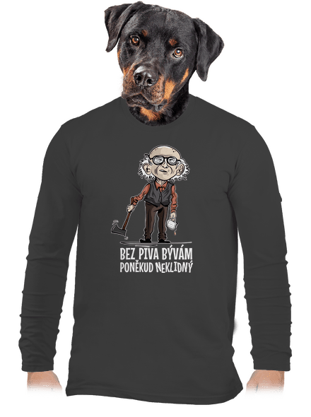 Neklidný bez piva pánske dlhý rukáv Dark Grey