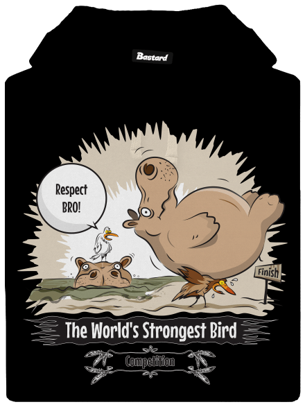 Strongest bird pánska mikina klokanka Black