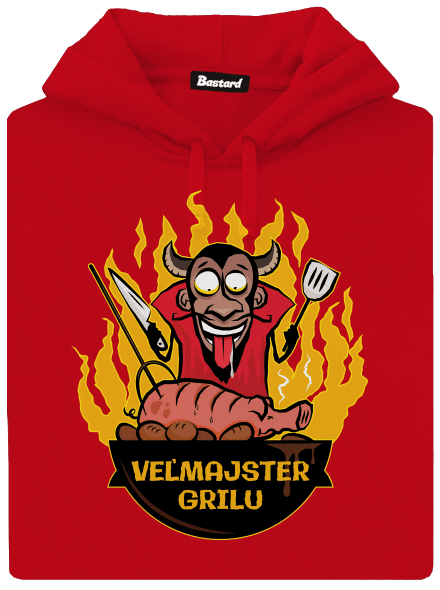 Veľmajster grilu pánska mikina klokanka Red