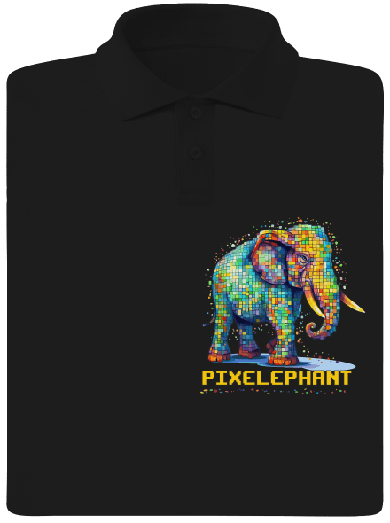 Pixelephant pánska polokošeľa Black