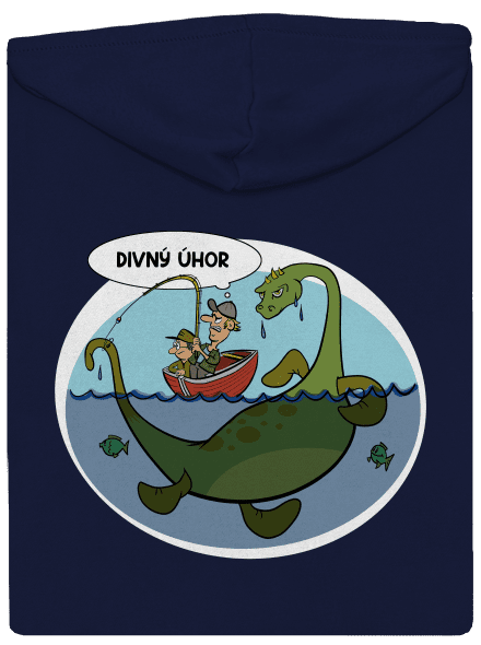 Divný úhor pánska mikina na zips Navy